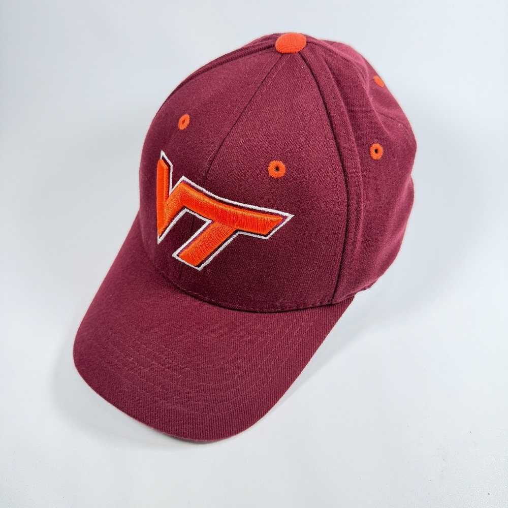 Top Of The World Virginia Tech Hokies One Fit Hat Maroon Stretch Fitted Cap